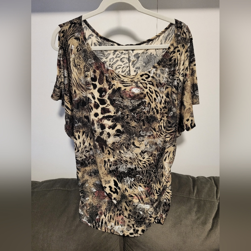 Alta Animal Print Short Sleeve Top (S0007)